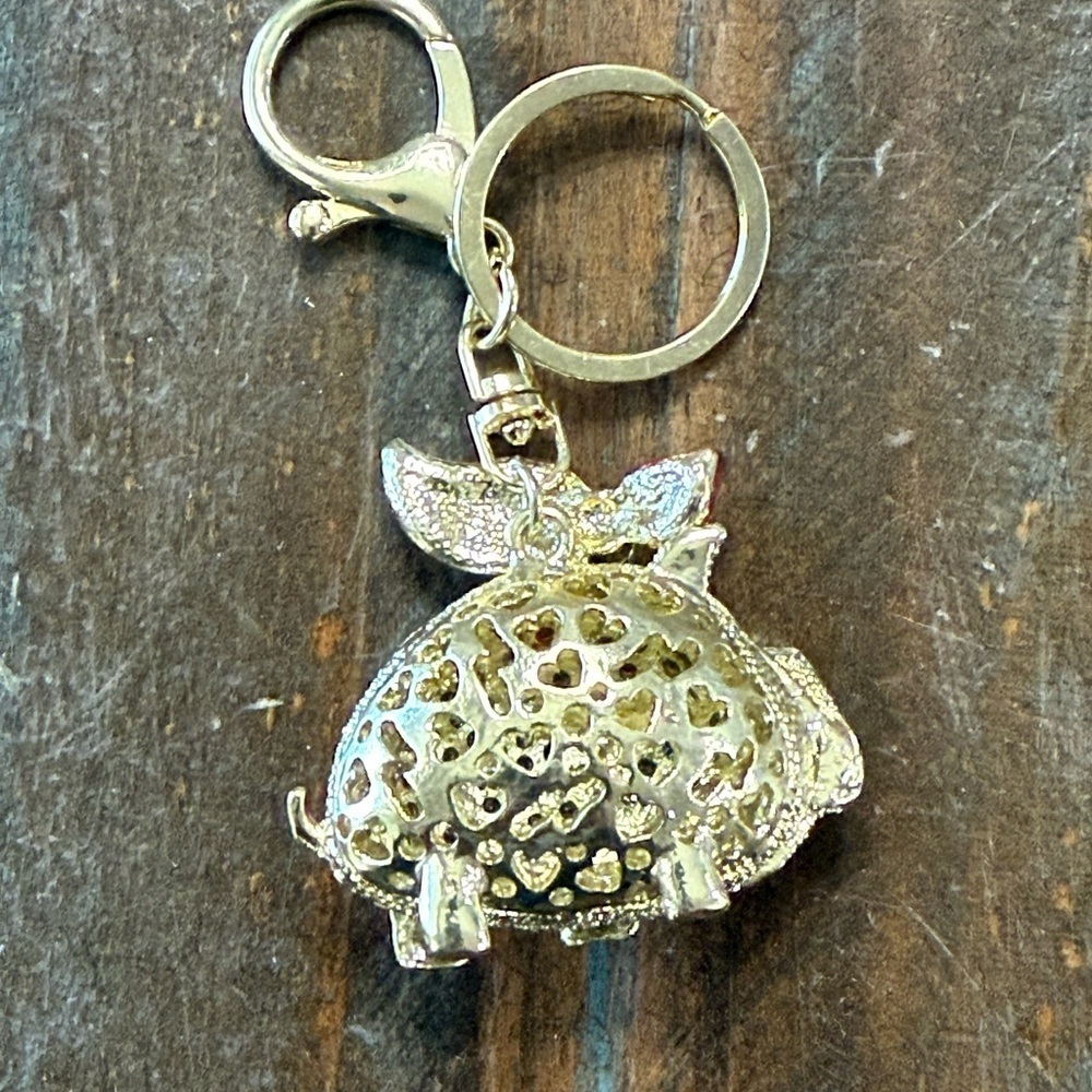 Pig Bag Charm Keychain w/Rhinestone NWT - Picture 2 of 2